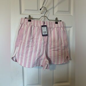 NWT Smash + Tess Kendall Sleep Short Large in Cream/Pink Stripe